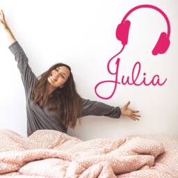 Custom Name Wall Decal, Music Earphones Personalized Decal Kids Nursery, Vinyl Stickers With - thumbnail 3