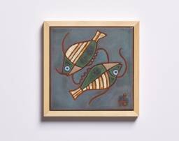 Fish Tile Pottery Sea Life Art Ceramic Handmade Lake House Wall Coral Reef Decor Fishing Kids Room Beach Themed - thumbnail 1