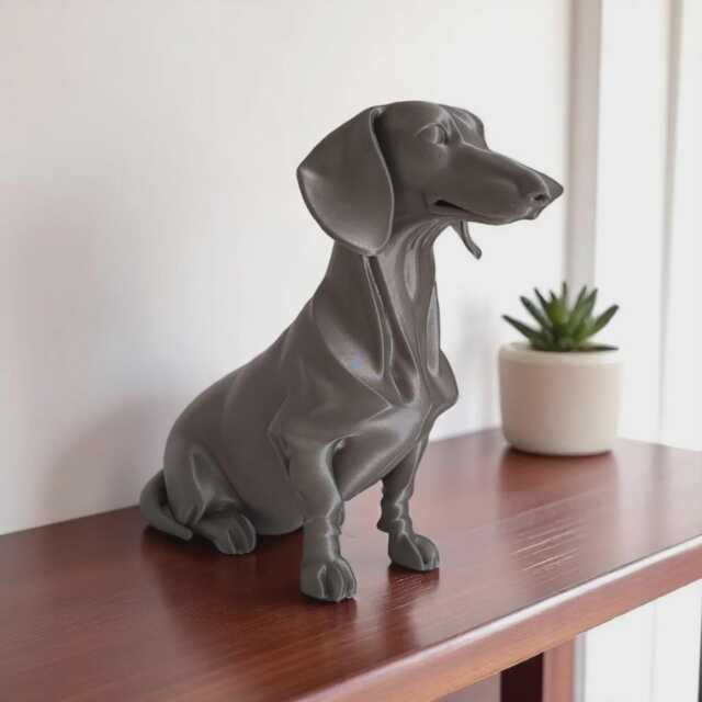Modern Dachshund Sculpture Customisable Color, Minimalist Dog Statue - image 1