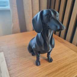 Modern Dachshund Sculpture Customisable Color, Minimalist Dog Statue - thumbnail 3
