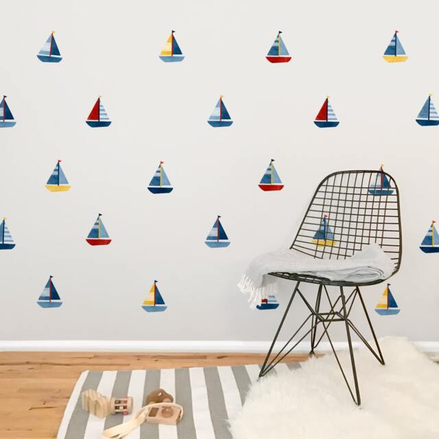 Boat Toss - Fabric Wall Decal Sag Harbor Mej - image 1