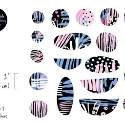 Abstract Wall Decal, Hand Painted Sticker, Dark Pastel Pattern Decor, Made Dots Irregular Decal #2S - thumbnail 2