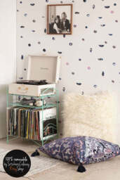 Abstract Wall Decal, Hand Painted Sticker, Dark Pastel Pattern Decor, Made Dots Irregular Decal #2S - thumbnail 1