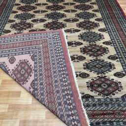 9x12 Beige Color Bokhara Rug - 2.75x3.65 Bedroom Luxury Area Turkish Fine Quality Afghan - thumbnail 4