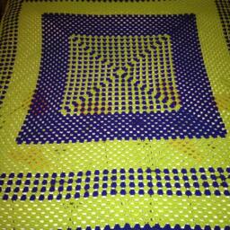 Extra Large Granny Square Afghan - Blanket 5.5 Ft X - thumbnail 2