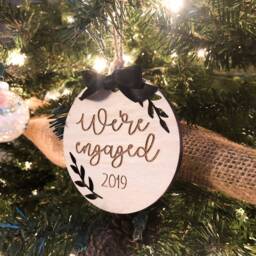 Wooden Christmas Ornament - Engraved Ornaments Personalized Family Kids Engagement Tree - thumbnail 2
