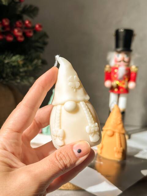 Handmade Gnome Soy Wax Candle - Christmas Home Decor - image 1