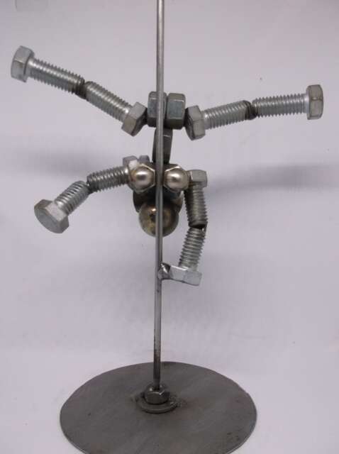 Exotic Dancer, Pole Metal Bolt Figurine, Upcycled Art - image 1