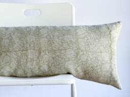 Floral Lumbar Pillow Cover Indian Block Print, Natural Dyed Batik - thumbnail 1