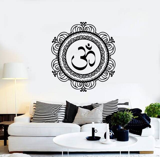 Mandala Wall Vinyl Decal Om Yoga Buddha Meditation Cool Decor Stickers Mural - #2327Di - image 1