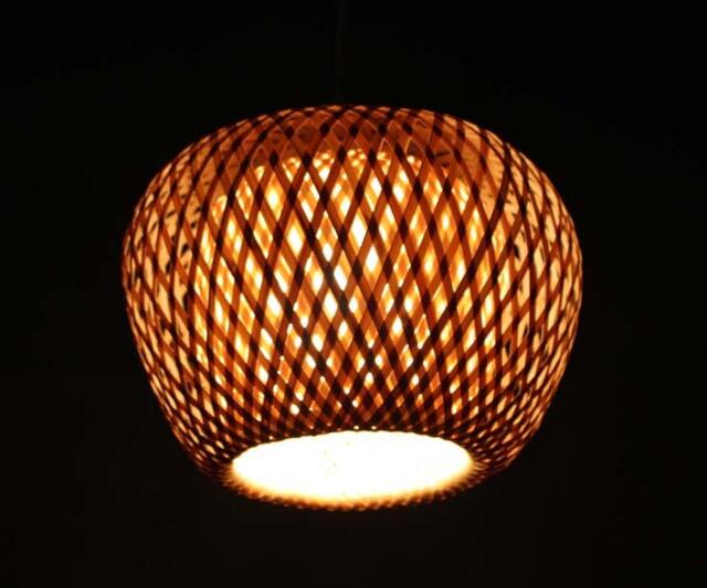 Bamboo Pendant Lamp Small Woven Lampshade, Natural Lighting - image 1