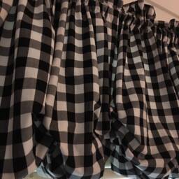Black & White Check Balloon Valance Curtain With No Ruffle - thumbnail 3