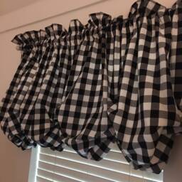 Black & White Check Balloon Valance Curtain With No Ruffle - thumbnail 2