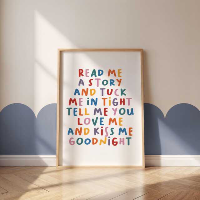 Read Me A Story Kids Wall Art - Reading Corner Print For Nursery, Playroom & Classroom Gift Children Library Unframed - image 1