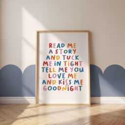 Read Me A Story Kids Wall Art - Reading Corner Print For Nursery, Playroom & Classroom Gift Children Library Unframed - thumbnail 1