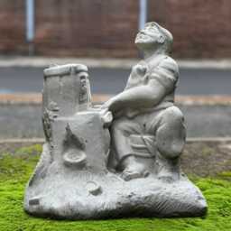 Concrete Musician Figurine Stone Man Playing Piano Sculpture Artistic Pianist Statue Handmade Lawn Ornament Patio Decoration Cement Art - thumbnail 4