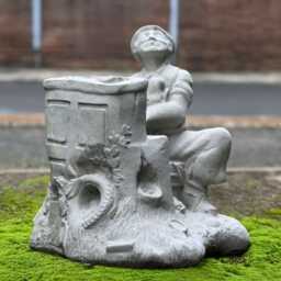 Concrete Musician Figurine Stone Man Playing Piano Sculpture Artistic Pianist Statue Handmade Lawn Ornament Patio Decoration Cement Art - thumbnail 1