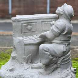 Concrete Musician Figurine Stone Man Playing Piano Sculpture Artistic Pianist Statue Handmade Lawn Ornament Patio Decoration Cement Art - thumbnail 3