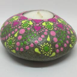 "Mandalastein Tea Light Holder ""Spring Heart" - thumbnail 2