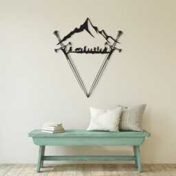 Crossed Swords Metal Wall Art, Medieval Mountain Emblem Decor, Fantasy Warrior Sculpture - thumbnail 4