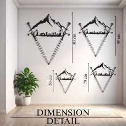 Crossed Swords Metal Wall Art, Medieval Mountain Emblem Decor, Fantasy Warrior Sculpture - thumbnail 2