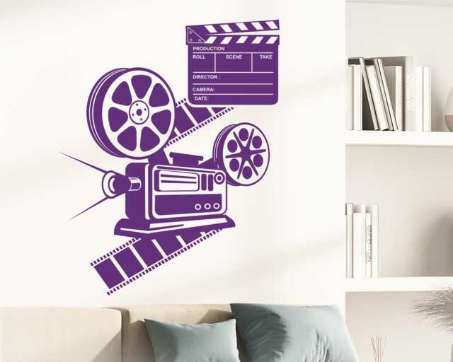 Wall Vinyl Decal Art Film Cinema Movie Camera Amazing Decor 1359Dz - image 1