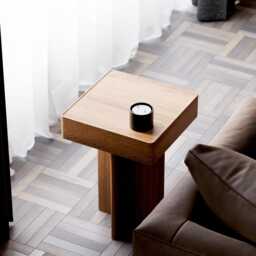 Solid Oak End Table Modern Scandi Side Table - thumbnail 3