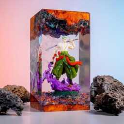 Zoro 1Piece Resin Lamp - Handmade Anime Figure Art Diorama Unique Manga Collector Gift For Him - thumbnail 1