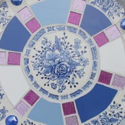 Mosaic Birdbath, Approx 28cm Diameter, Waterproof Materials, Ready For The Birds in Your Garden - - thumbnail 2