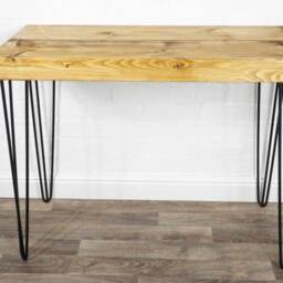 Chunky Console Table/Reclaimed Timber With Hair Pin Legs - Reclaimed Style Solid Wood Furniture Various Lengths - thumbnail 3