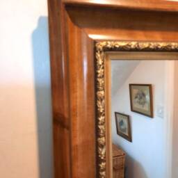Vintage Polished Wood Effect Wall Mirror With Gold Border 65cm X 55cm 2cm - thumbnail 3