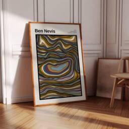 Ben Nevis Mountain Contour Map Art Print Hiking Gift, Free Personalisation - thumbnail 3
