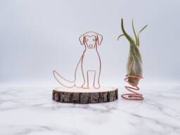 Personalized Golden Retriever Wire Sculpture, Dog Desk Decor