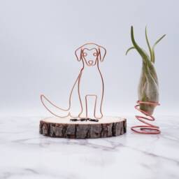 Personalized Golden Retriever Wire Sculpture, Dog Desk Decor - thumbnail 2