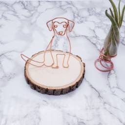 Personalized Golden Retriever Wire Sculpture, Dog Desk Decor - thumbnail 3