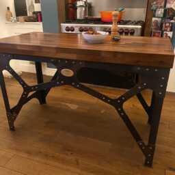 Industrial Style Butchers Block/Kitchen Island Side Table Steel Furniture Base Only - thumbnail 3