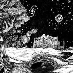 Along The Path To Tower Towel, Illustration Print. Abandoned House, Countryside, Fantasy Outdoors Landscape. Explore Adventure Wander - thumbnail 2