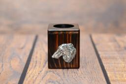 Borzoi, Russian Wolfhound - Wooden Candlestick With Dog, Souvenir, Decoration, Limited Edition, Collection - thumbnail 1