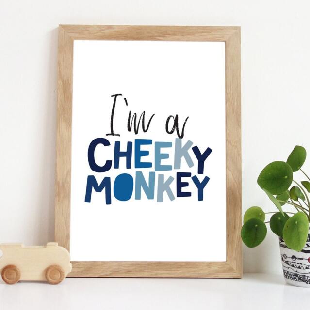 Boys Blue Nursery Print, Safari Prints, Kids Wall Art, Bedroom Jungle Decor, Decor - image 1