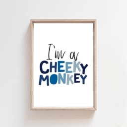 Boys Blue Nursery Print, Safari Prints, Kids Wall Art, Bedroom Jungle Decor, Decor - thumbnail 2