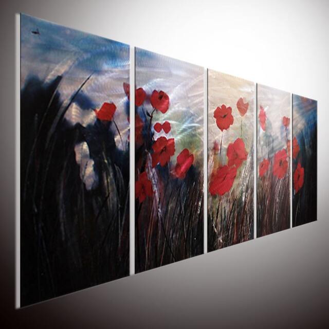 Abstract Metal Flower Painting, Modern Aluminum Sculpture Wall Art - image 1