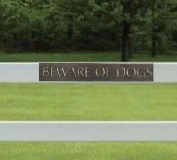 12 In.metal Beware Of Dog Sign in Gorgeous Bronze Patina With Baked On Clear Coat - image 1