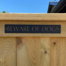 12 In.metal Beware Of Dog Sign in Gorgeous Bronze Patina With Baked On Clear Coat - thumbnail 2