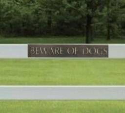12 In.metal Beware Of Dog Sign in Gorgeous Bronze Patina With Baked On Clear Coat - thumbnail 1