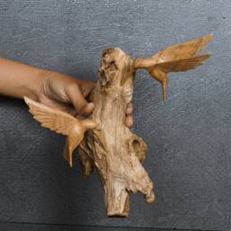 Driftwood Hummingbird Wall Decor Wood Bird On Tree Statue 8 - thumbnail 4