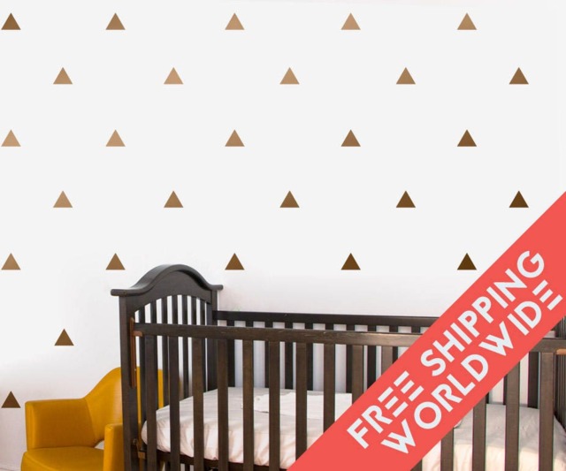 Metallic Copper Triangle Baby Wall Decals Decor Stickers Nursery Boy Girl Sky Pattern Modern & Scandinavian - image 1