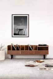 "Open Cabinet For Vinyl Records & Books Walnut ""Poppy" - thumbnail 1