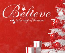 Believe Magic Season Christmas Religious God Christ Christian Bible Wall Decal Vinyl Quote Saying Lettering Sticker Graphic Decor Art C5 - thumbnail 1