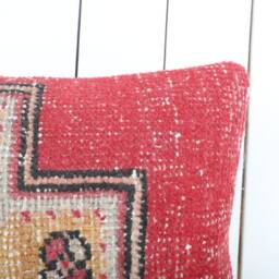 Vintage Turkish Kilim Lumbar Pillow Cover 12x24 Inch, Handmade - thumbnail 3