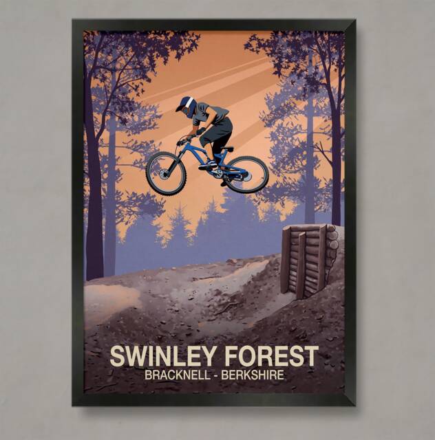 Swinley Forest Mountain Bike Trail Art Print - image 1